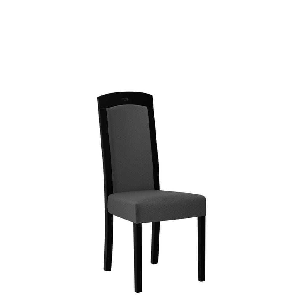 Veneti Jedálenská stolička s čalúneným sedákom ENELI 7 - čierna / tmavá šedá